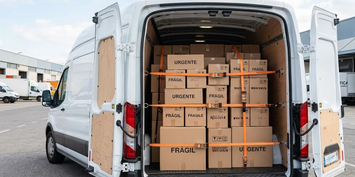 sujetar carga en una furgoneta